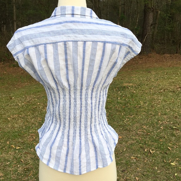 Anthropologie Maeve Blue & White Top Sz Small - Picture 8 of 8